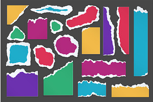 Torn paper pieces different shapes, a Texture Illustration by Lemberg Vector