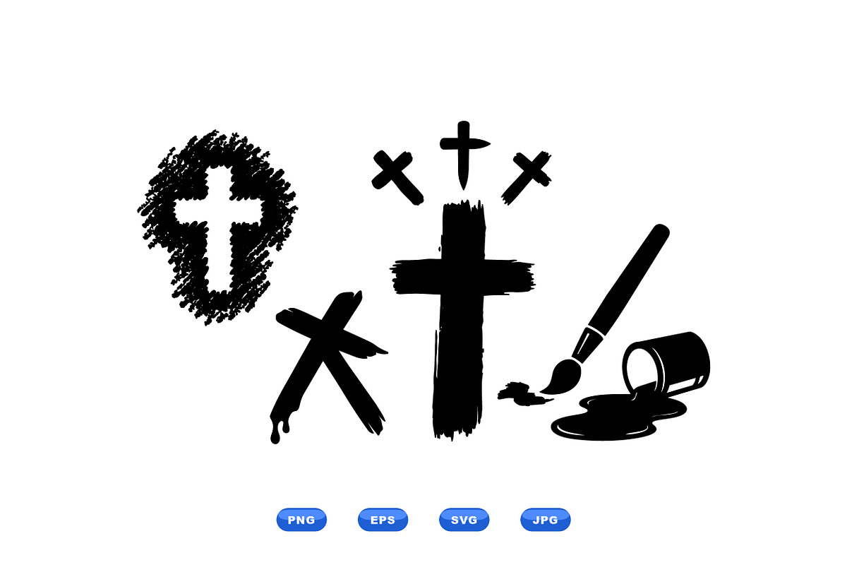 Grunge Cross Brush Strokes, an Illustration by designvectx (Photo 1 of 3)