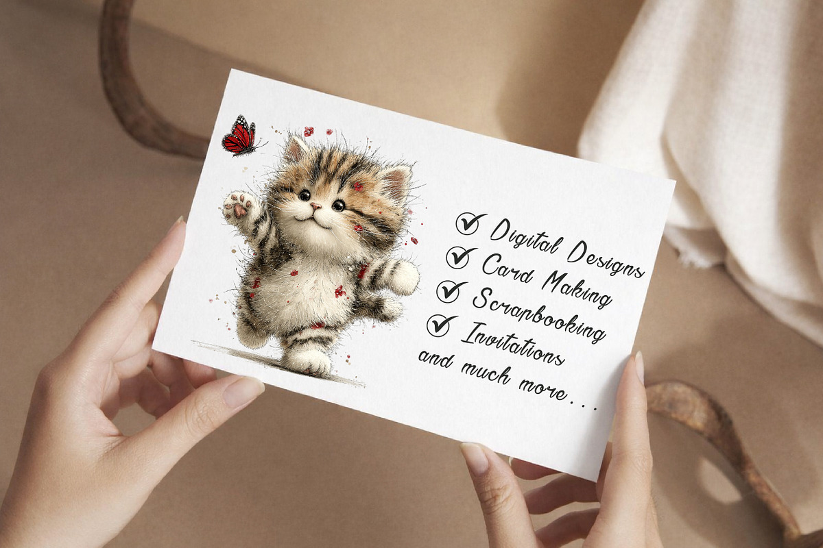 Whimsical Spring Cats Clipart, an Illustration by Libby Wishes (Photo 7 of 7)