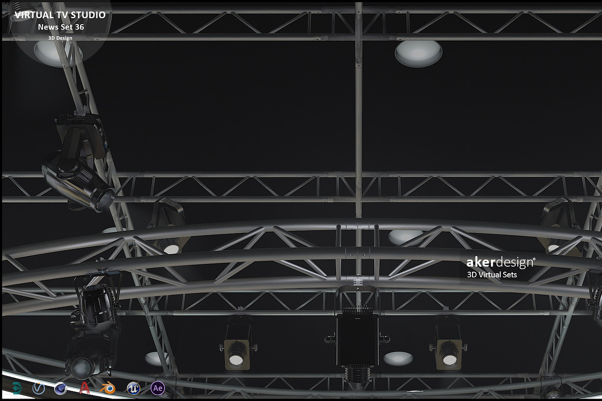 Virtual TV Studio News Set 36, an Architecture 3D Model by akerStudio (Photo 20 of 25)