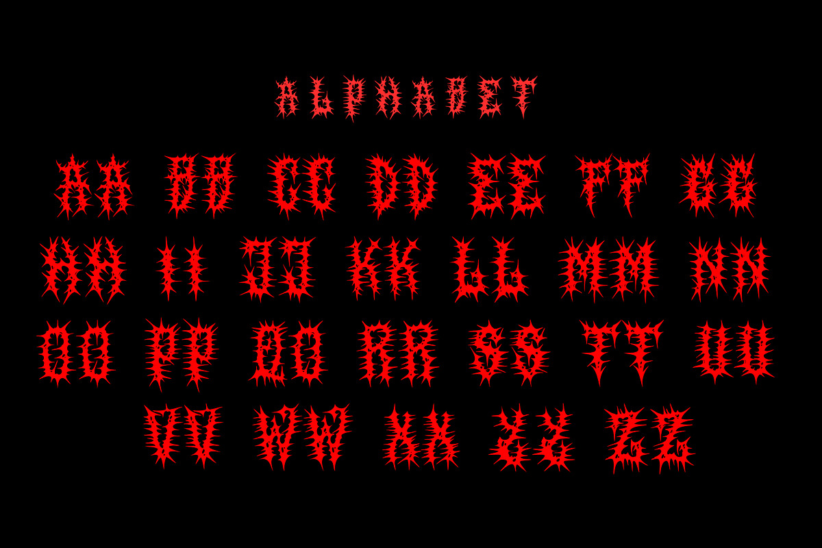 SALVOR Metal Horror Blackletter Font, a Blackletter Font by dansdesign (Photo 4 of 20)