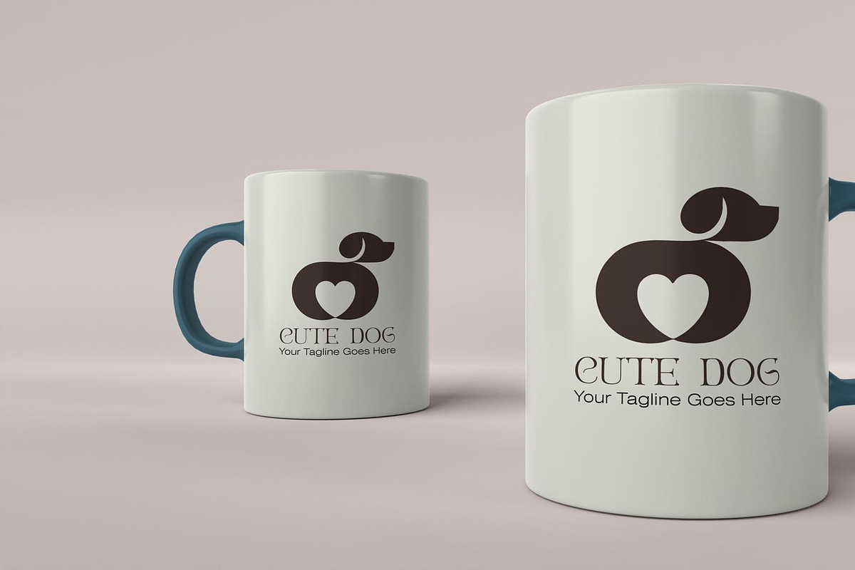 Cute Dog Logo Design with Heart, a Branding & Logo Template by YUDesignStore (Photo 5 of 8)
