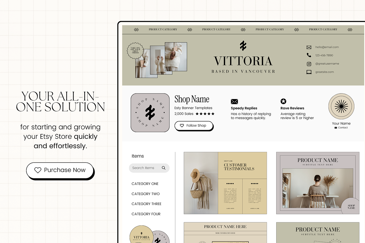 Etsy Shop Kit Branding Templates, a Branding & Logo Template by Branding Babe Co. (Photo 3 of 7)