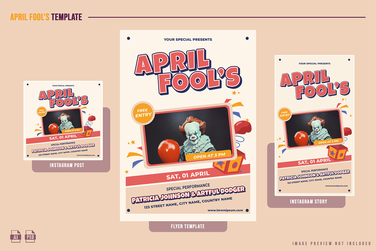 Retro April Fool's Template, a Print Template by NOX Labs