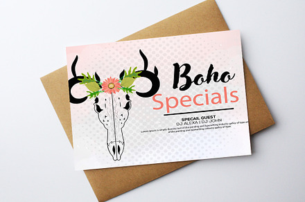 Boho Style Psd Card Templates, a Poster Template by Business Flyers