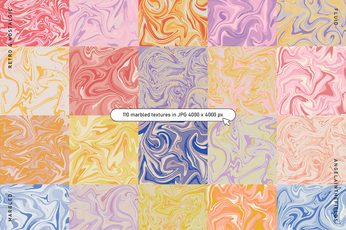 Spring Summer Marbling Textures, a Texture Graphic by angelainthefields (Photo 2 of 9)