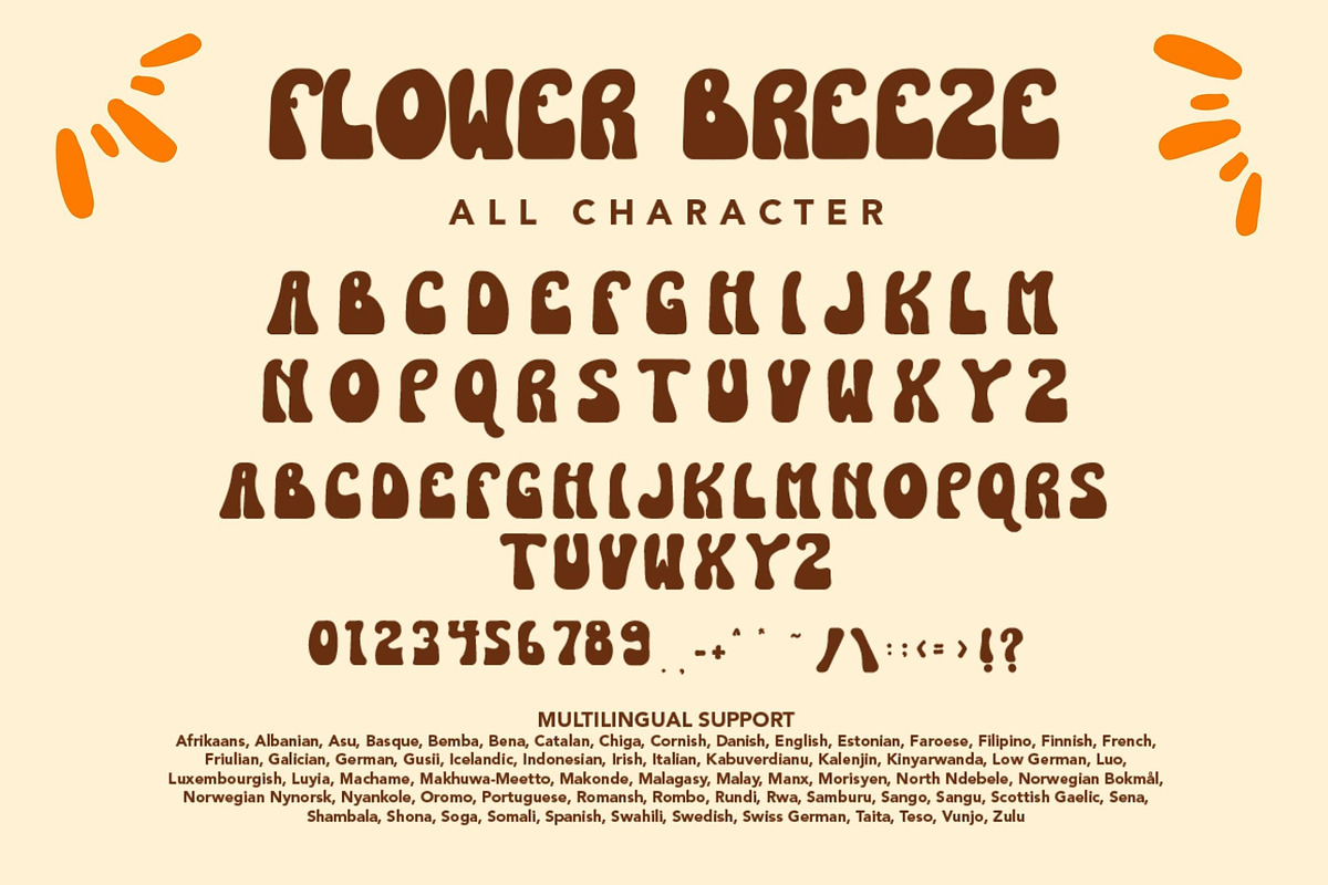 FlowerBreeze - A Groovy Display Font, a Symbol Font by AQR Studio (Photo 6 of 9)