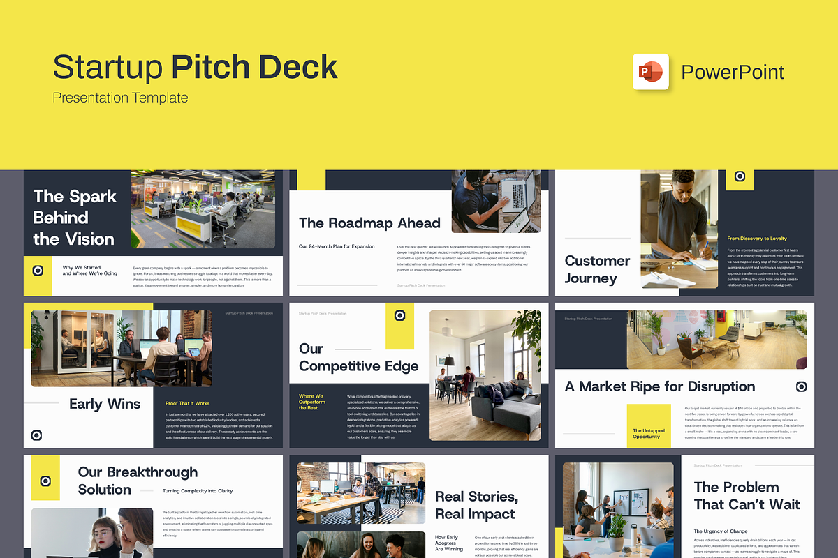 Startup Pitch Deck PowerPoint, a Presentation Template by Bilicube Studio (Photo 1 of 5)