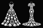 Wedding Dress Vector Pack, an Illustration by Gaye Art (Thumbnail 17 of 21)
