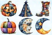 Patchwork Halloween Clipart Bundle, an Illustration by Craft Nest (Thumbnail 2 of 9)