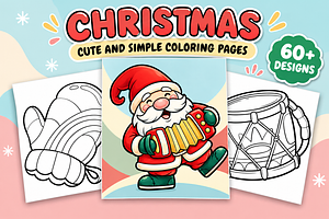 Christmas Coloring Pages for Kids #3, a Seasonal Illustration by Inkivelle Studio