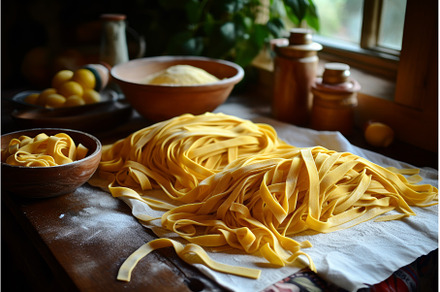 Tender Homemade pasta. Generate Ai, a Food & Drink Photo by Ylivdesign