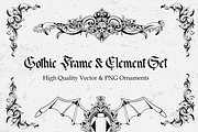 Gothic Frame & Ornament Set, a Seasonal Illustration by Invisual Studio (Thumbnail 1 of 7)
