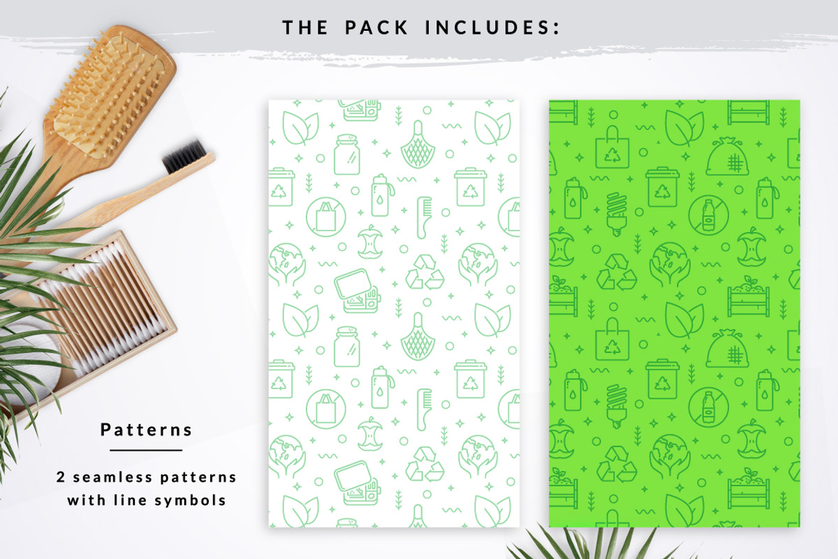 Zero Waste Lifestyle. Line icons., an Outline Icon by JuliaMalinovskaya (Photo 5 of 9)