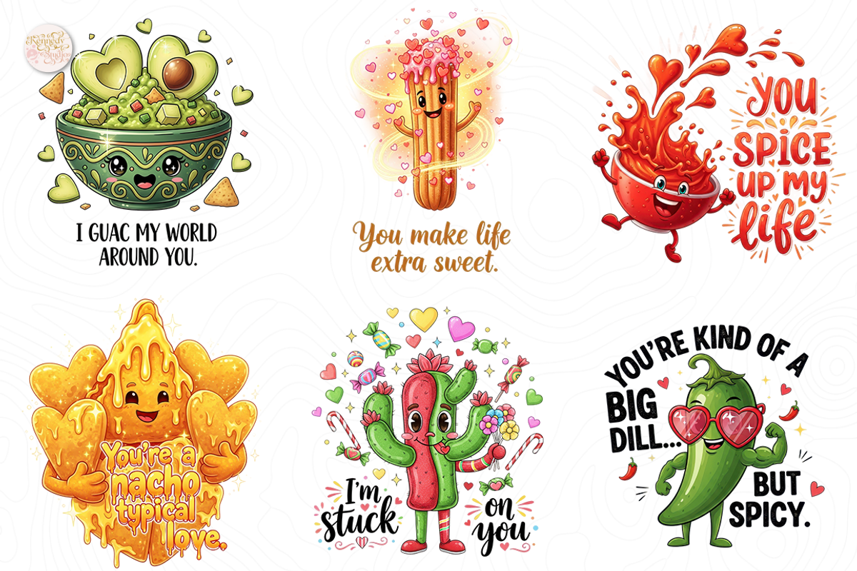 Funny Mexican Food Mascot Valentine, a Food Illustration by KennedyStudio (Photo 3 of 4)