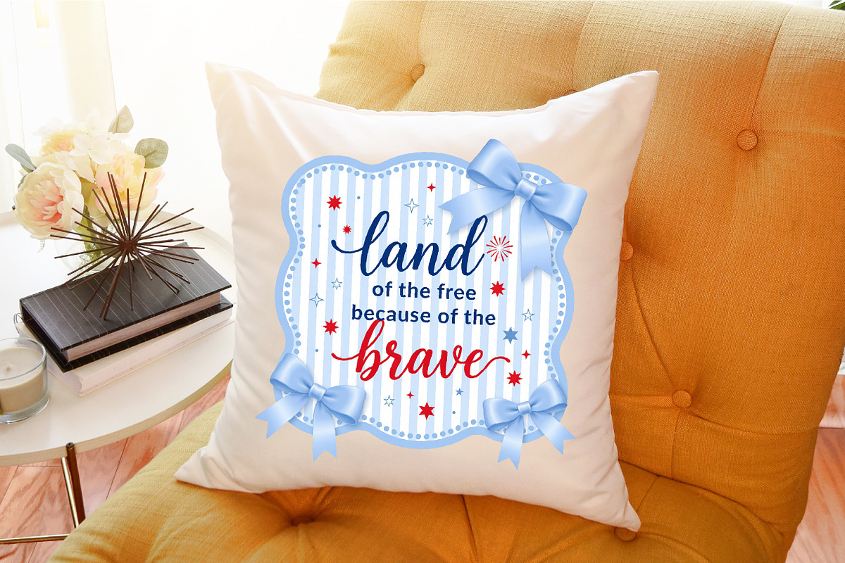 Preppy 4th of July Png, Land of Free, a Seasonal Illustration by Sublimation Artist (Photo 9 of 9)
