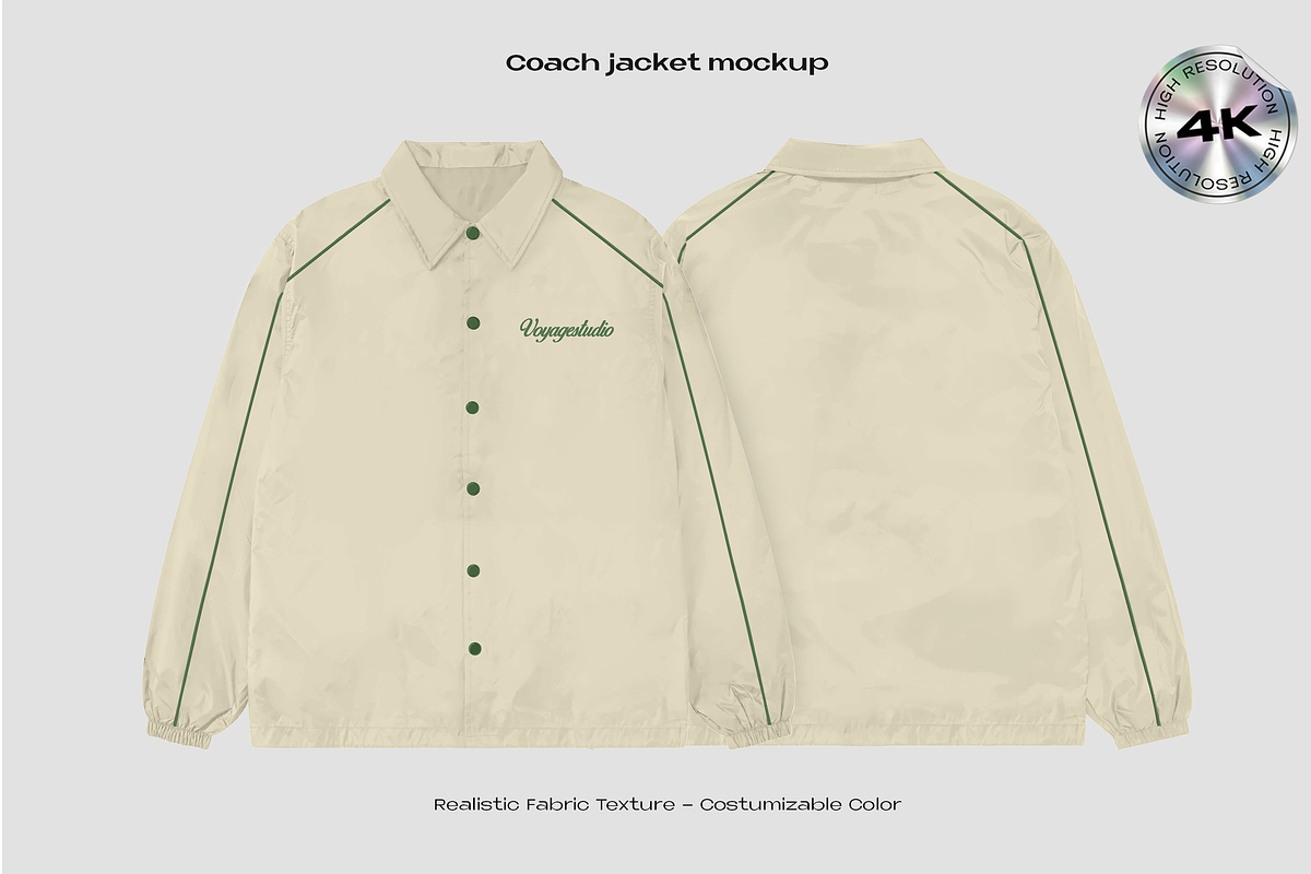 Coach jacket mockup, an Apparel Mockup by Voyage Studio (Photo 1 of 3)