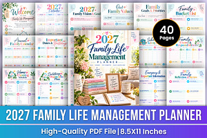 2027 Family Life Management Planner, a Stationery Template by Mustafiz