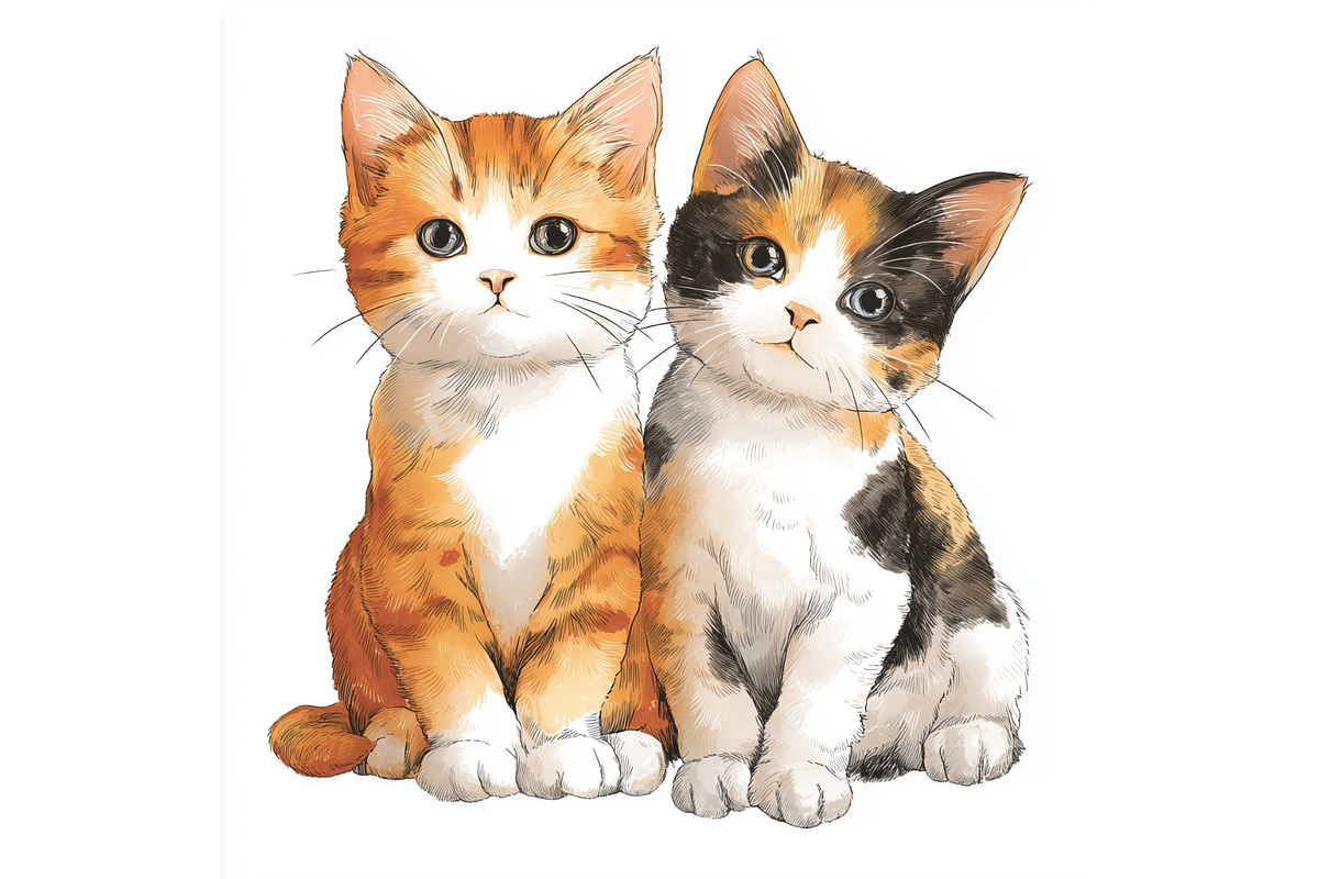 Prompt Cuddle Cats Clipart, a Decorative Illustration by Creative design (Photo 5 of 7)