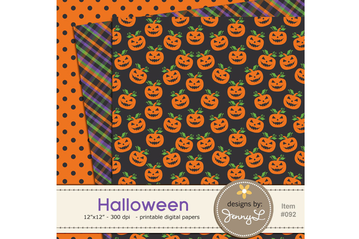 Halloween Digital Papers, a Pattern Graphic by JennyL Designs (Photo 2 of 5)