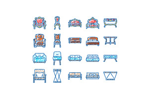 furniture luxury interior home icons, an Object Illustration by pikepicture