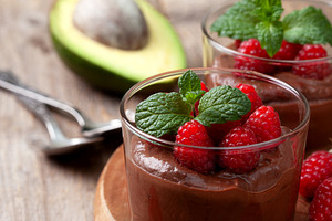 Avocado chocolate mousse stock photo containing chocolate and dessert