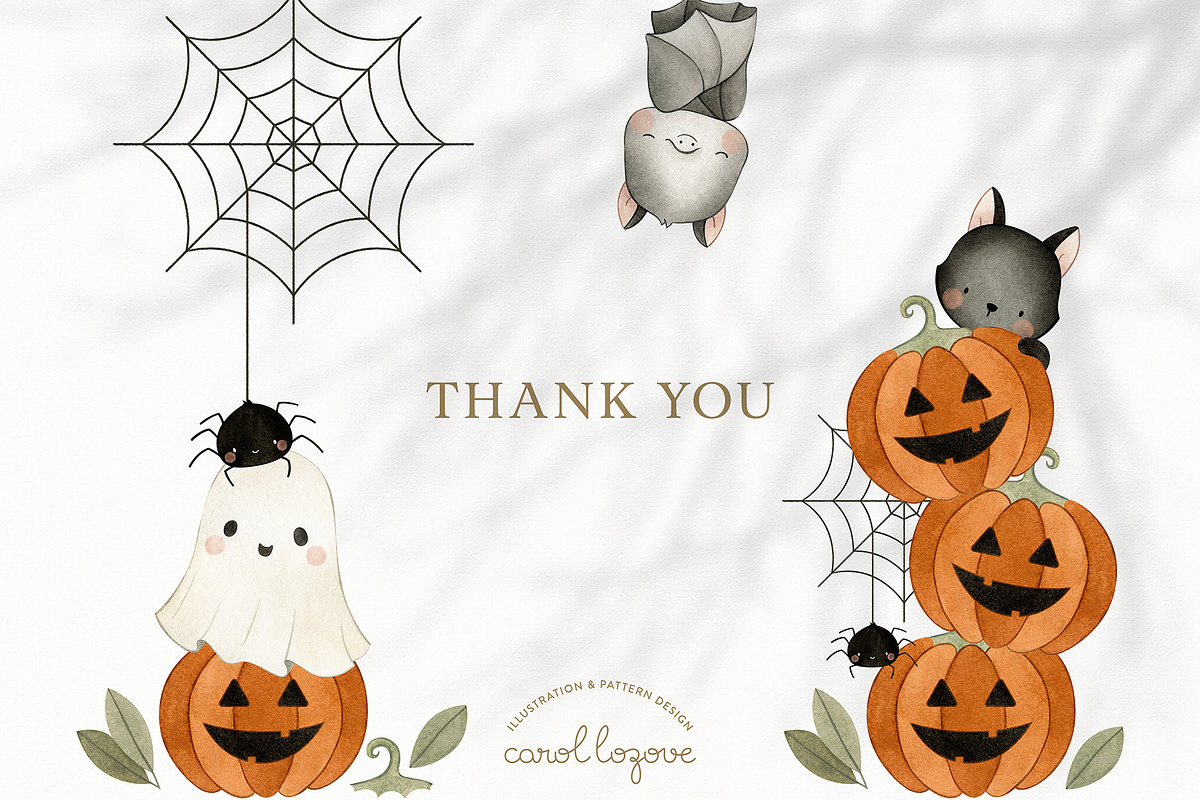Watercolor Cute Halloween Set, a Decorative Illustration by Carol Lozove (Photo 26 of 26)
