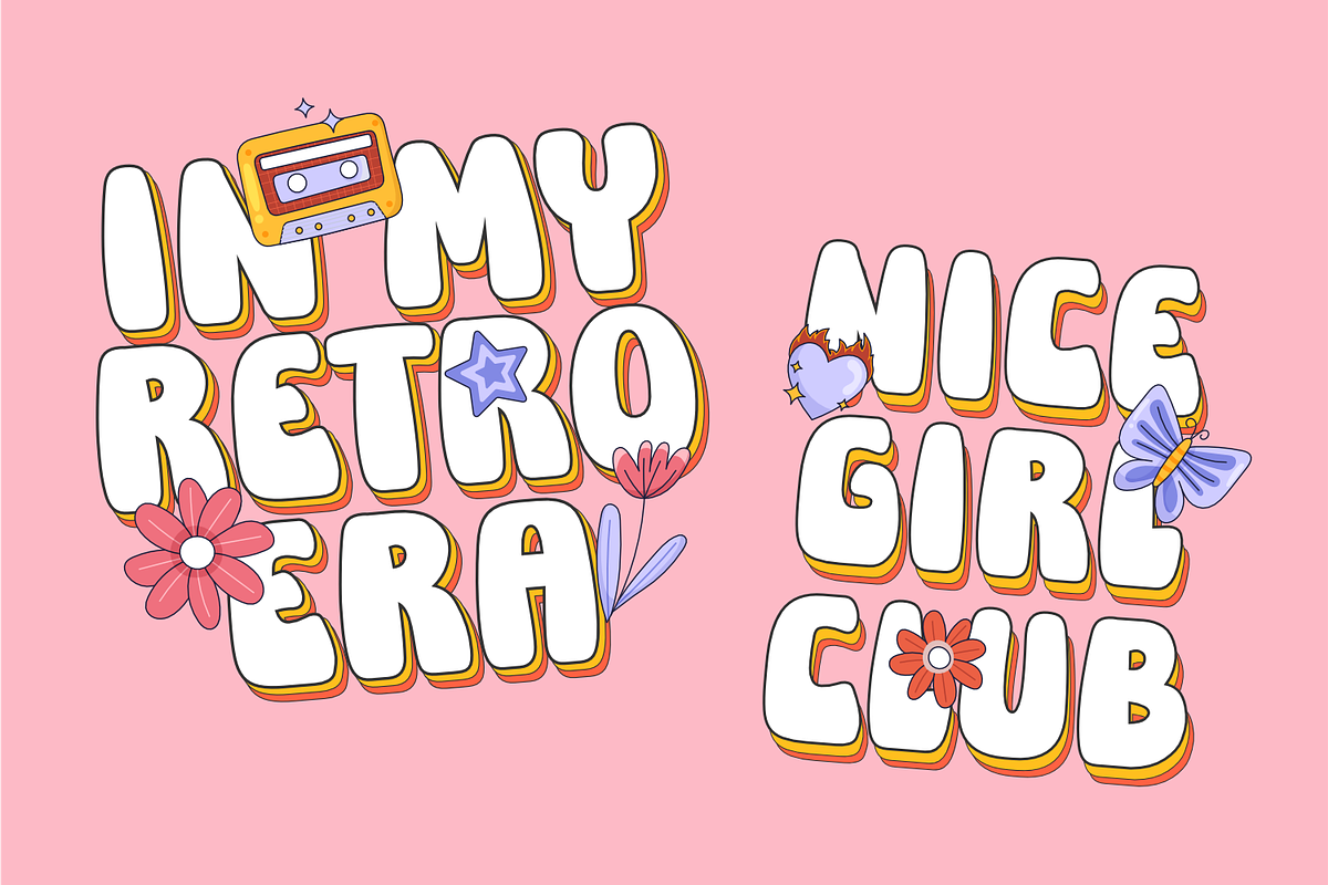 Dreaming Alphabet -Retro Groovy Font, a Sans Serif Font by Keithzo (Photo 4 of 8)