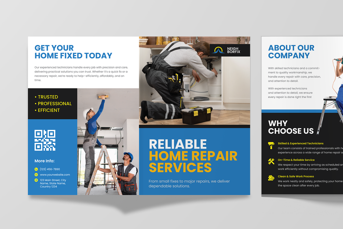 Home Repair Bifold Brochure, a Brochure Template by Annora Studio (Photo 6 of 6)