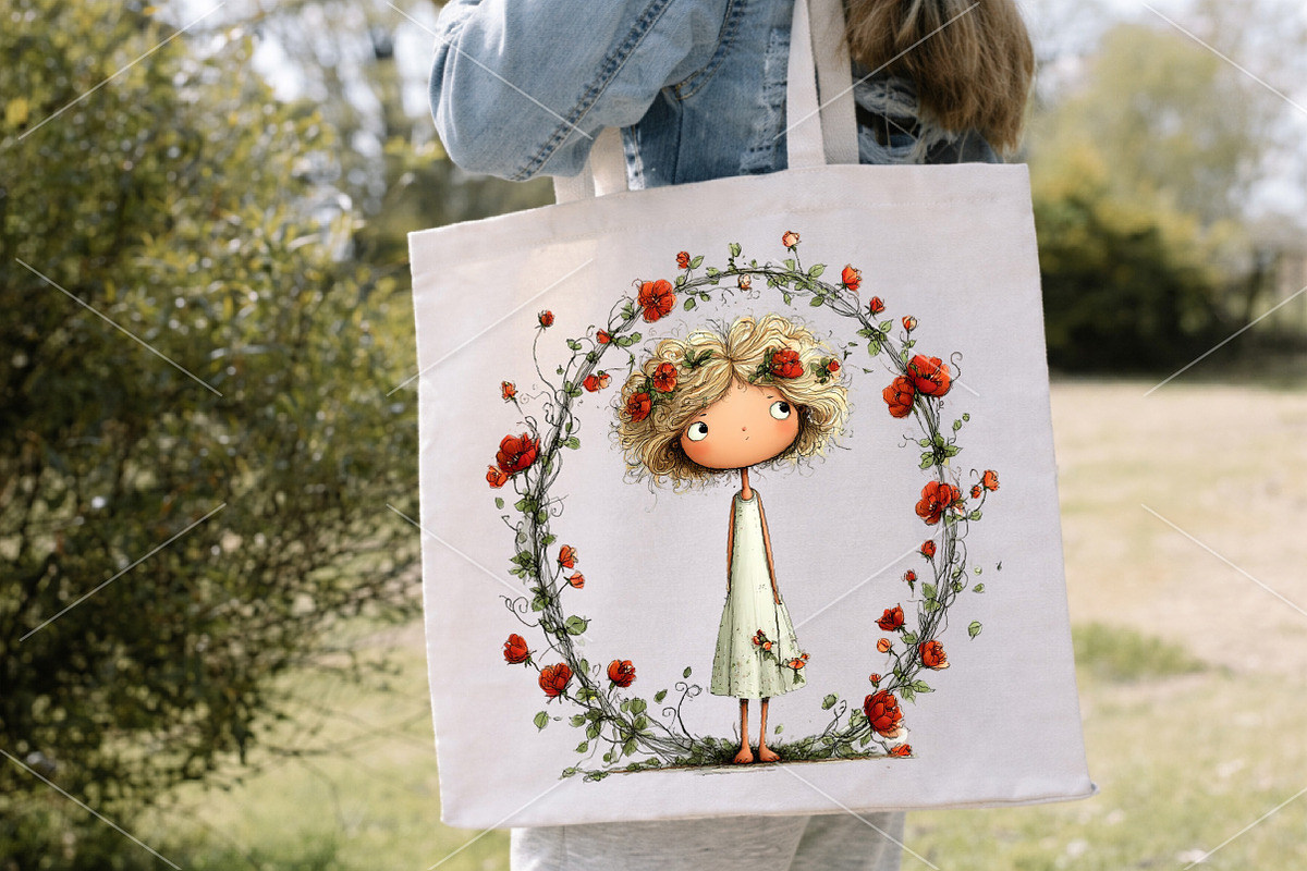 Whimsical Girls Floral Spring Clipar, an Illustration by Canvas Craft (Photo 5 of 7)