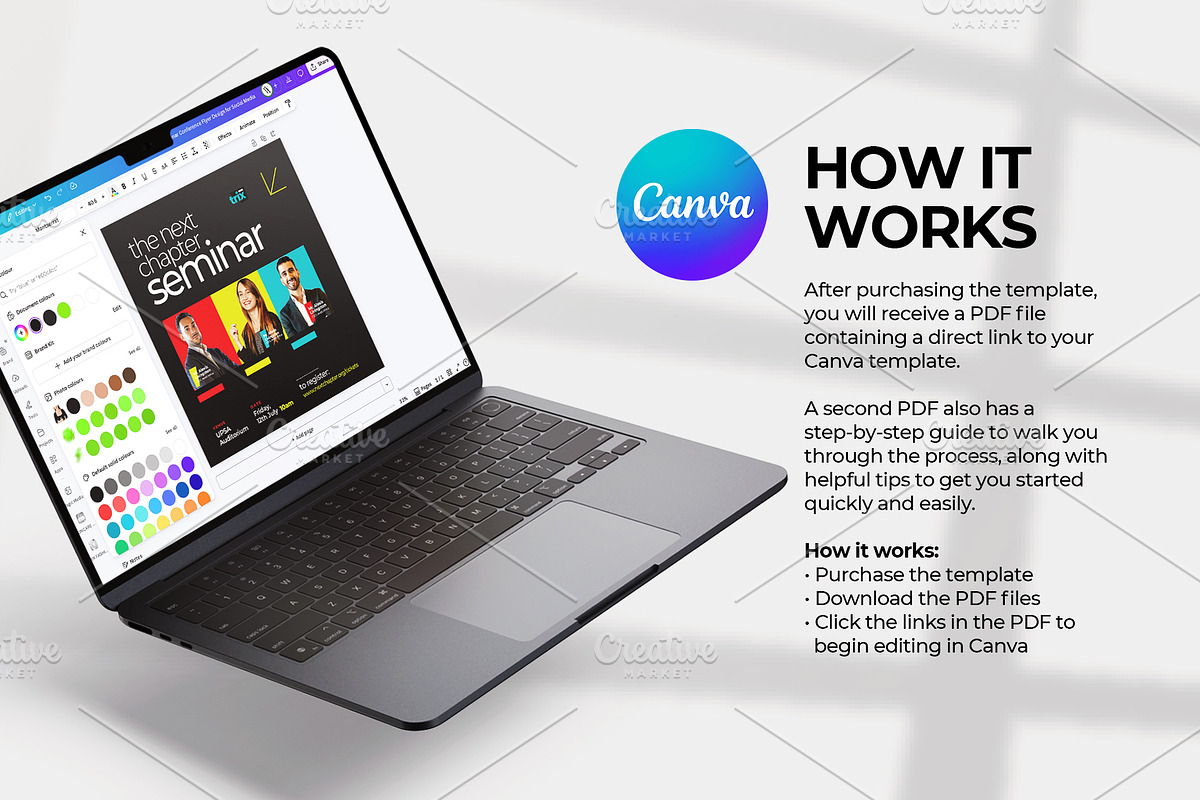 Seminar Digital Flyer | Canva & PSD, a Social Media Template by Vintage Impressions (Photo 3 of 6)