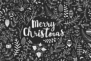 Merry Christmas chalkboard set, a Decorative Illustration by artnLera (Thumbnail 1 of 3)
