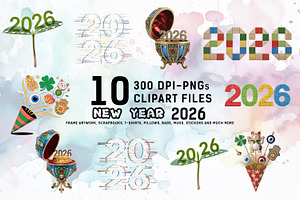 Celebratory New Year 2026 Clipart