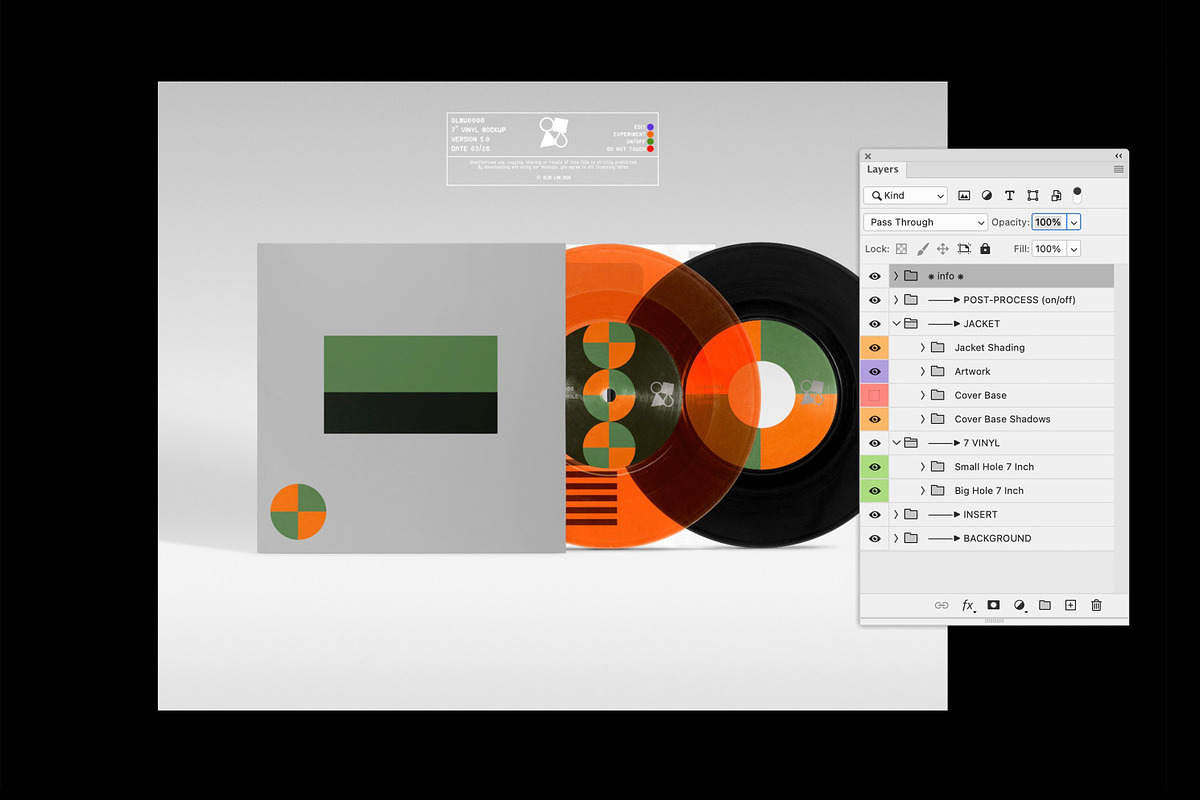 7 Vinyl Mockup, a Packaging Mockup by Glue Lab (Photo 5 of 5)
