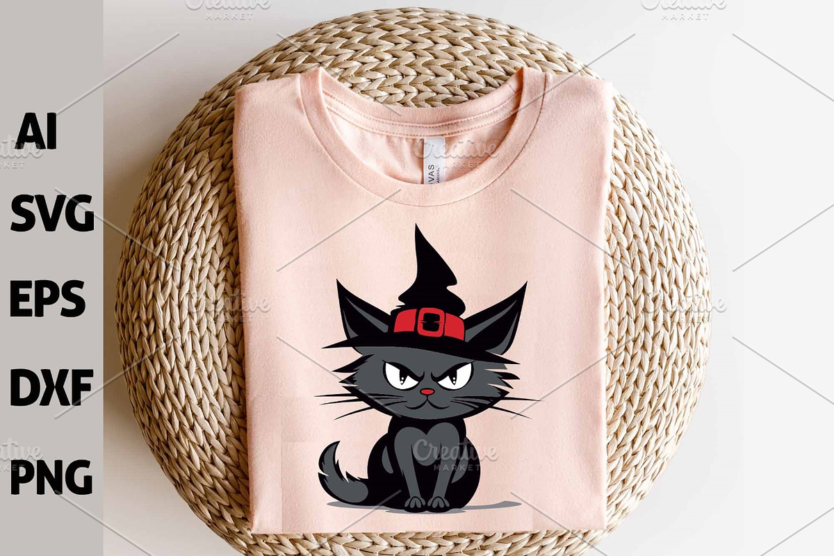 Spooky Halloween Cat Vector clipart, a Seasonal Illustration by ARTify Illustrations (Photo 6 of 8)