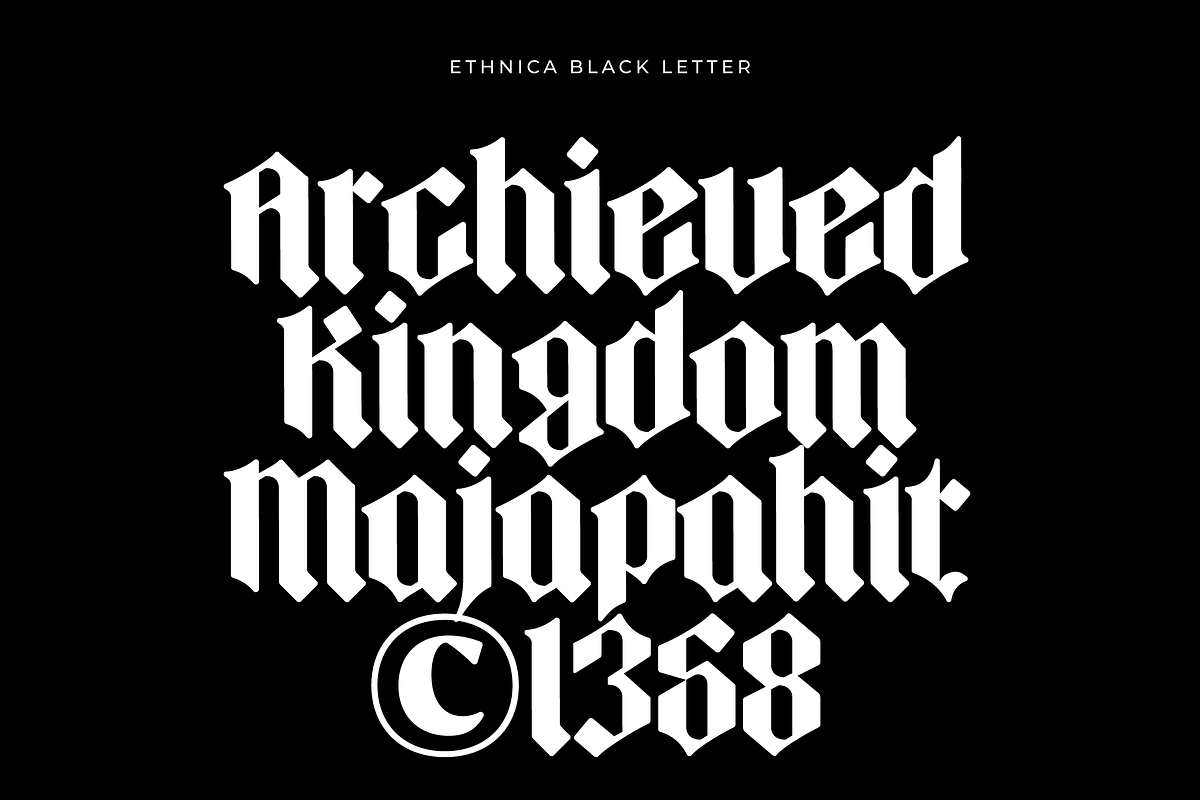 Ethnica - Blackletter Font, a Blackletter Font by limitype (Photo 3 of 10)