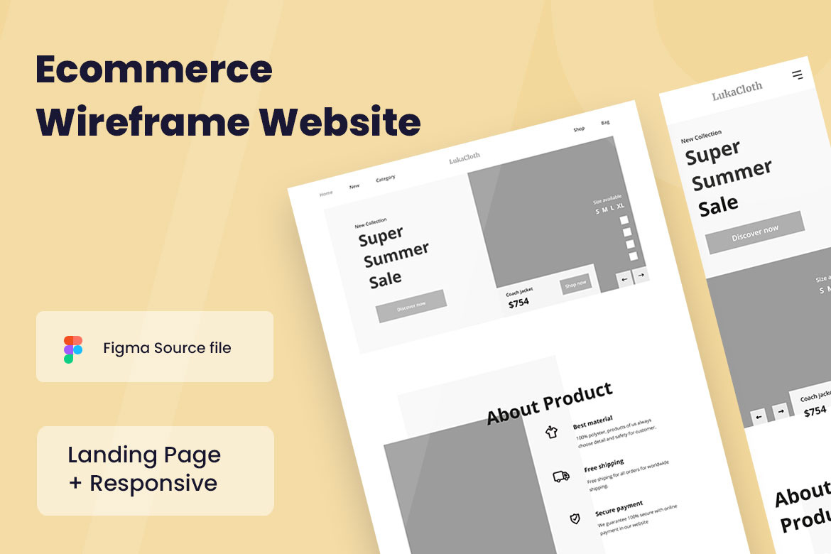 Ecommerce Wireframe Website by Inspr Std | Creative Market