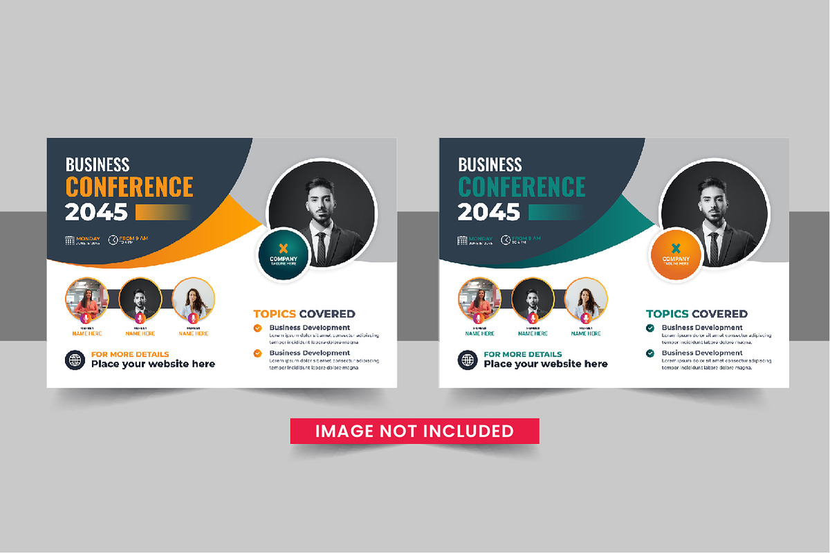 Horizontal Conference flyer bundle, a Flyer Template by Pavel_design (Photo 2 of 11)