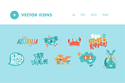 9 Australia Day Icons, an Illustration by Hello Mister Frank (Thumbnail 3 of 4)