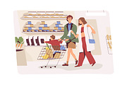 People choose food, supermarket set, a Food Illustration by Good Studio (Thumbnail 4 of 9)