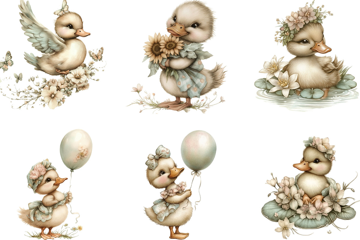 Whimsical Summer Duck Clipart, an Illustration by Designking (Photo 5 of 5)
