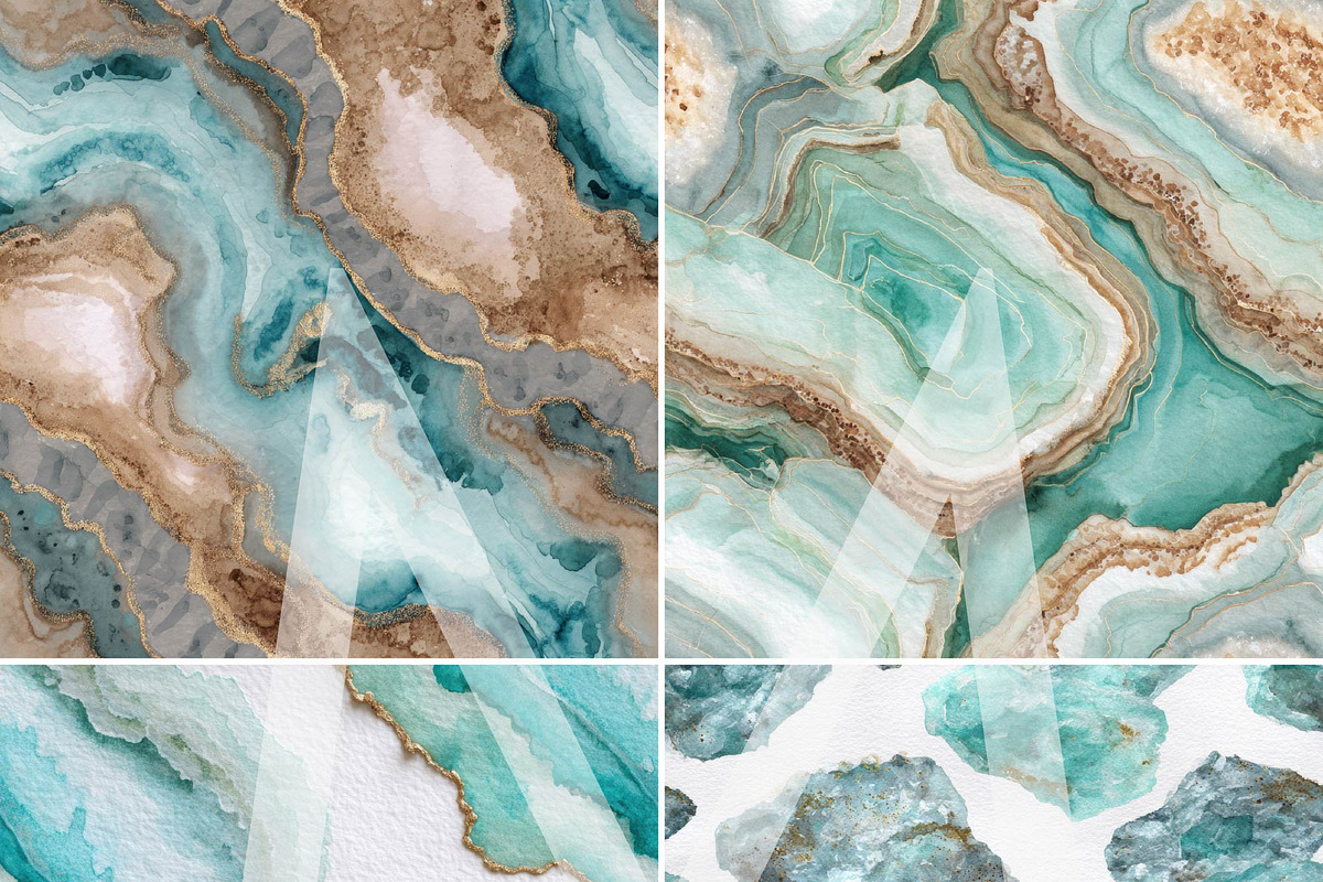 Teal Crystal Seamless Digital Papers, a Texture Graphic by Maishop (Photo 7 of 14)
