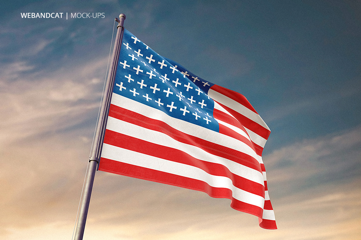 3D Flag Mock-Up, an Advertising Mockup by WebAndCat (Photo 2 of 20)