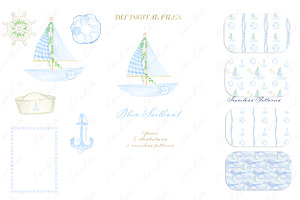 Sailboat Boy Birthday Party Invite