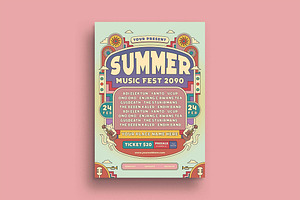 Modern Geometrics Summer Music Fest, a Flyer Template by megarez