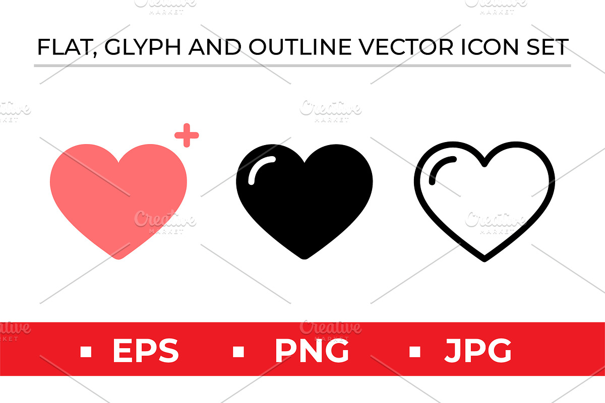 Heart Icons Vector Set Pink Black, an Outline Icon by Artonix (Photo 1 of 2)