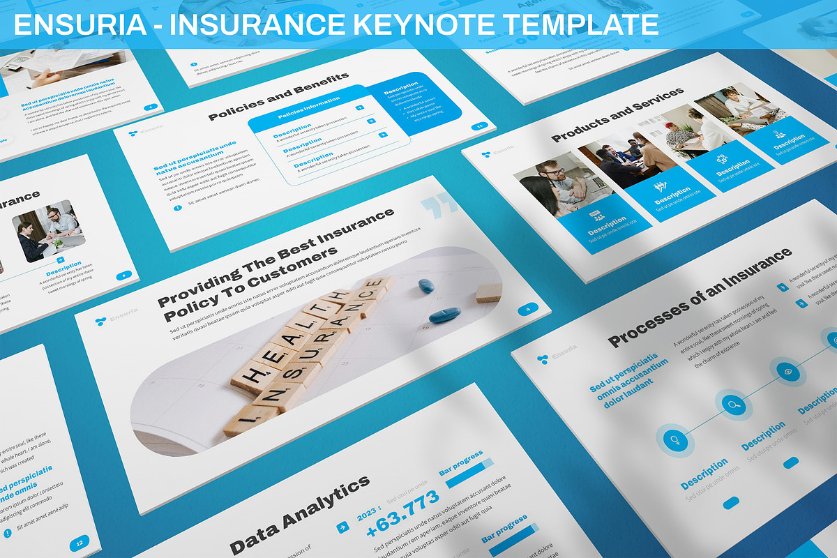 Ensuria - Insurance Keynote Template, a Presentation Template by SlideFactory (Photo 1 of 4)