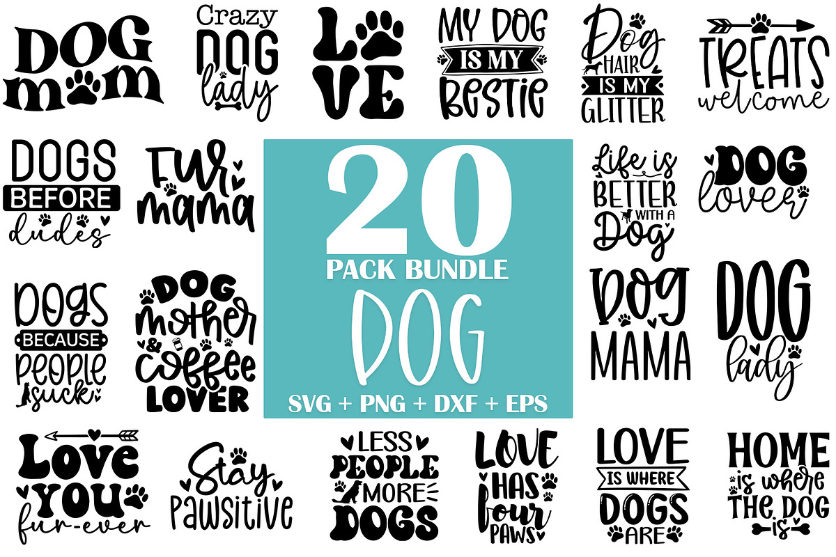 Dog SVG Bundle 20 Designs, an Illustration by ZoomkSVG (Photo 1 of 42)
