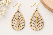Leaf Vein Teardrop Earrings SVG, an Object Graphic by Canvas Craft (Thumbnail 3 of 4)