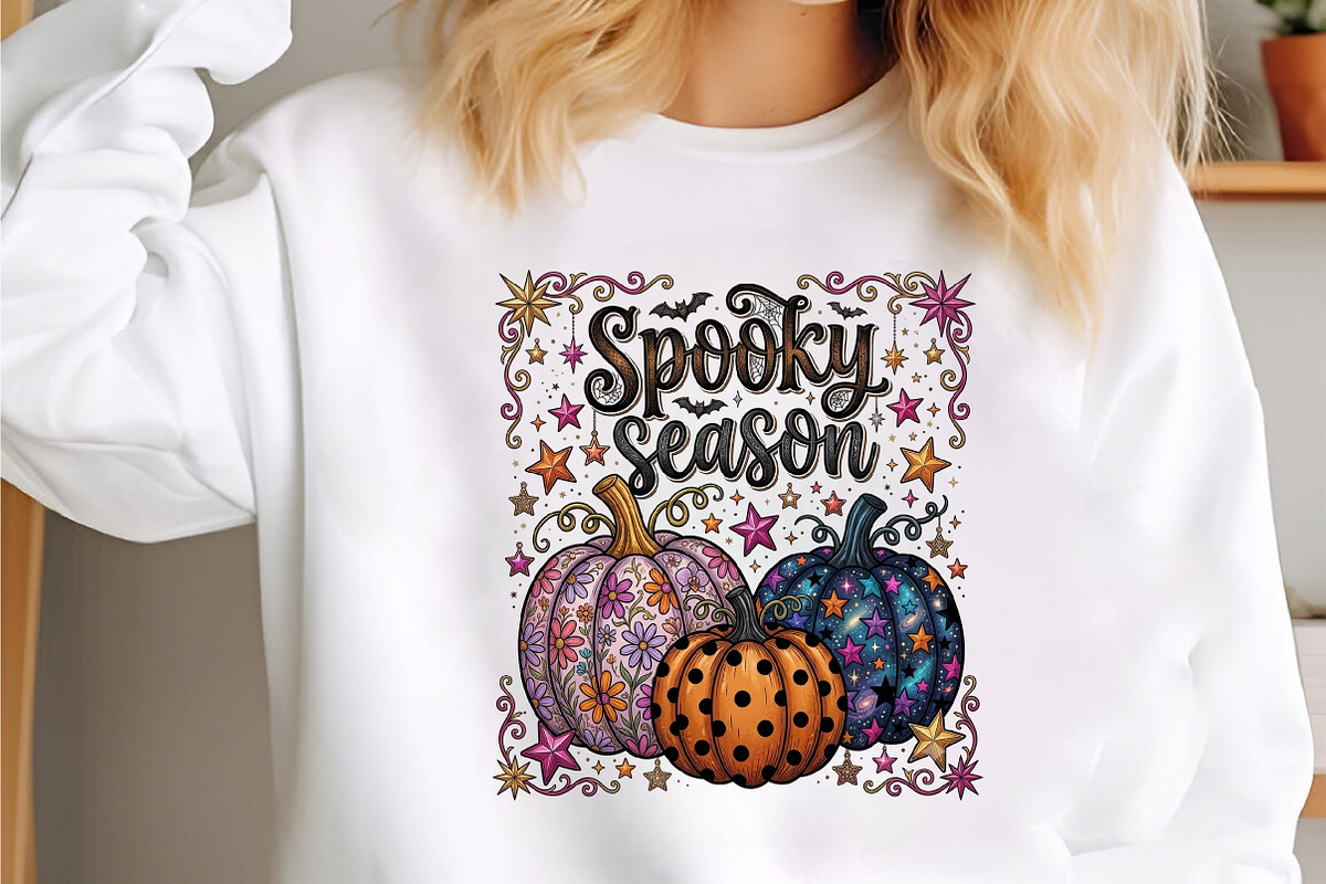 Preppy Spooky Season Pumpkin PNG, a Seasonal Illustration by designcity5 (Photo 2 of 4)